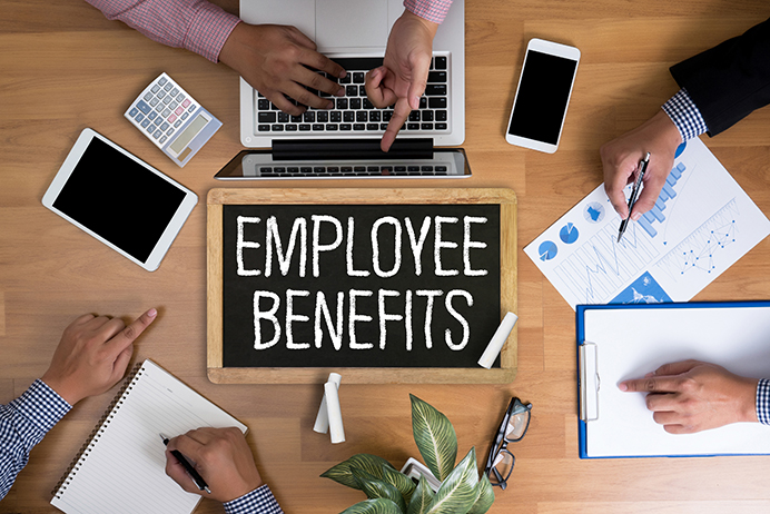 Image that reads Employee Benefits